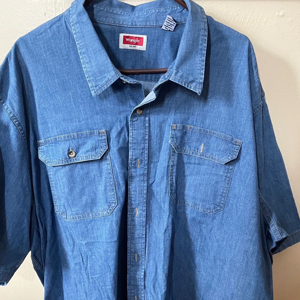 Wrangler Denim Short Sleeve Button Down - Men's XXXL